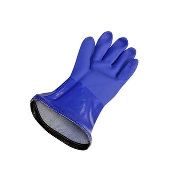 Gants à triple trempage, 2X-Large, paume en PVC, bleu, PVC