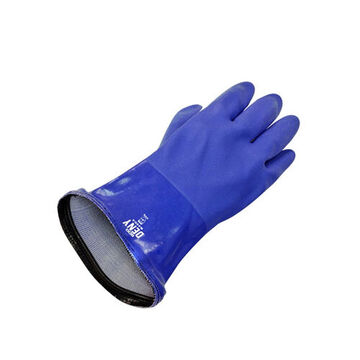 Gants à triple trempage, 2X-Large, paume en PVC, bleu, PVC