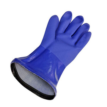 Gants à triple trempage, très grand, paume en PVC, bleu, PVC