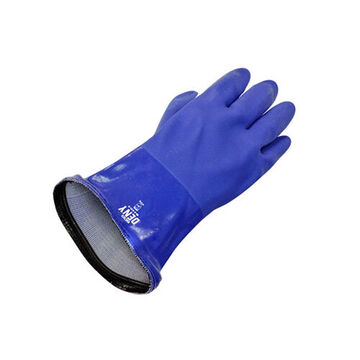 Triple Dipped Gloves, Medium, Pvc Palm, Blue, Pvc