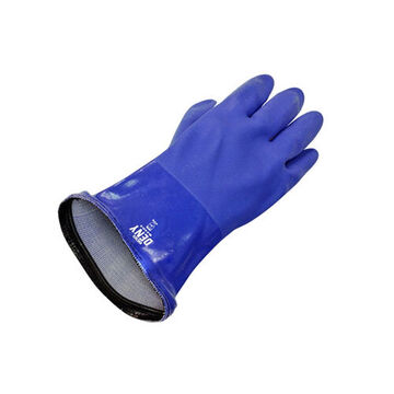 Gants à triple trempage, moyen, paume en PVC, bleu, PVC