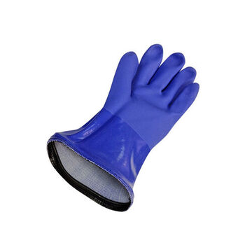 Gants à triple trempage, moyen, paume en PVC, bleu, PVC