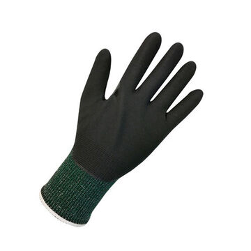 Gloves, Foam Nitrile Palm, Black, Left And Right Hand, Hppe