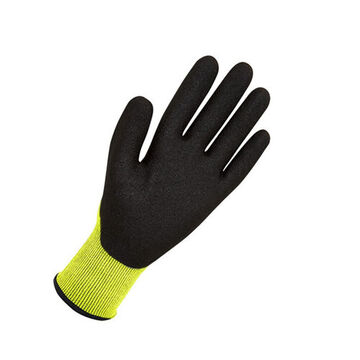 Gloves, 2X-Small, Yellow, Black, Left and Right Hand, Nylon