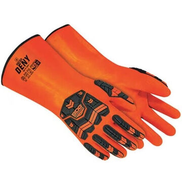Gloves, Pvc Palm, Orange, Left And Right Hand, Pvc