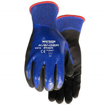 Full Finger Gloves, Nitrile Palm, Black/blue, Left And Right Hand, Hard Wearing Nitrile