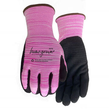 Gants biodégradables, rose/noir, sans couture, latex de caoutchouc naturel