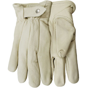 Gunslinger Gloves, Medium, White, Inset Thumb, Cowhide Leather