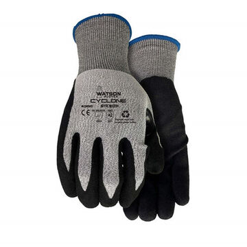 Stealth Cyclone Gloves, Nitrile Palm, Gray/black, Seamless