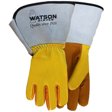 Storm Gloves, Leather Palm, Off White, Yellow, Tan, Left And Right Hand, Rubber