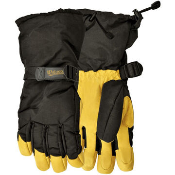 Gloves North Of 49 Deg, Sheepskin Leather Palm, Black, Nylon, Leather