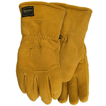 Gloves, X-Large, Split Deerskin Leather Palm, Tan, Split Deerskin Leather