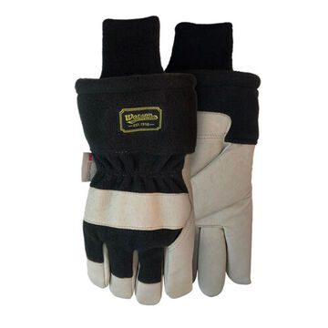 Gale Force Gloves, X-Large, Pigskin Leather Palm, Black/Gray, Pigskin Leather