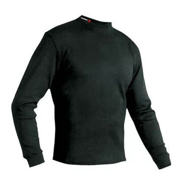 Long Sleeve Shirt, Flame-resistant  Unisex, Black, Double Jersey Interlock Knit