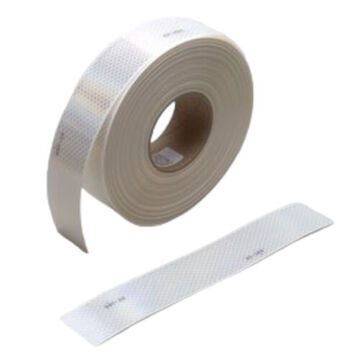 Marking Tape Conspicuity Reflective, 50 Yd Lg, 2 In Wd, 0.014 To 0.018 In Thk, White