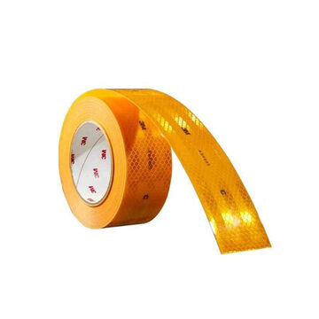 Marking Tape Conspicuity Reflective, 50 Yd Lg, 2 In Wd, 0.014 To 0.018 In Thk, Yellow