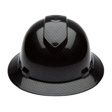 Full Brim Hard Hat, 6-1/2 To 8 In Hat, Shiny Black Graphite, Abs, Ratchet 4-point Suspension, Class C, E, G