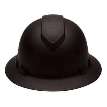 Full Brim Hard Hat, 6-1/2 to 8 in Hat, Matte Black Graphite, ABS, Ratchet 4-Point Suspension, Class C, E, G