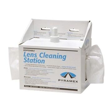 Station Lens Cleaner, 8 oz/600 Tissues, Bottle, Mild Citrus, Clear, Pale Pink/Pale Blue, Liquid