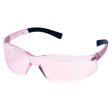 Safety Glasses Dark Tinted, 128 Mm Wd, 144 Mm Lg, 2.3 Mm Thk, Medium, Anti-scratch, Pink, Frameless, Pink