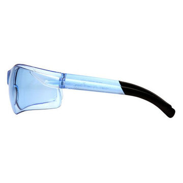 Safety Glasses Dark Tinted, 128 Mm Wd, 144 Mm Lg, 2.3 Mm Thk, Medium, Anti-scratch, Infinity Blue, Frameless, Blue