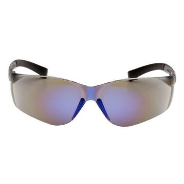 Safety Glasses, 137.5 mm wd, 154 mm lg, 2.3 mm thk, Medium, Anti-Scratch, Blue Mirror, Frameless, Blue Mirror