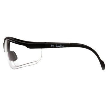 Safety Reader Eyewear, 1.0 Magnification, 142 mm wd, 150 to 163 mm lg, 2.2 mm thk, Anti-Scratch, Clear, Half Frame
