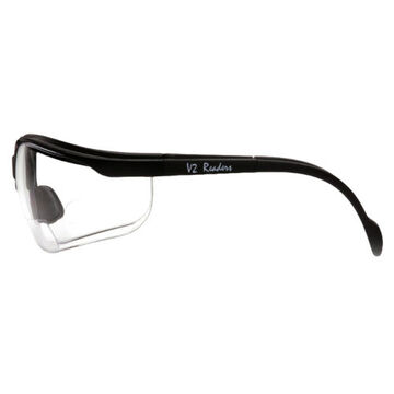Eyewear Safety Reader, 1.5 Magnification, 142 Mm Wd, 150 To 163 Mm Lg, 2.2 Mm Thk, Anti-scratch, Clear, Half Frame