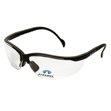 Eyewear Safety Reader, 2.0 Magnification, 142 Mm Wd, 150 To 163 Mm Lg, 2.2 Mm Thk, Anti-scratch, Clear, Half Frame