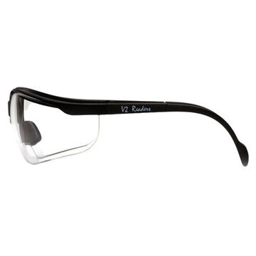 Safety Reader Eyewear, 2.5 Magnification, 142 mm wd, 150 to 163 mm lg, 2.2 mm thk, Anti-Scratch, Clear, Half Frame