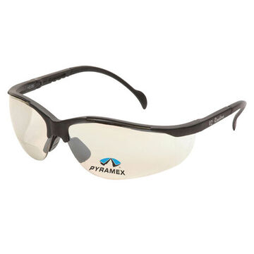 Safety Reader Eyewear, 1.5 Magnification, 142 mm wd, 150 to 163 mm lg, 2.2 mm thk, Anti-Scratch, I/O Mirror, Half Frame