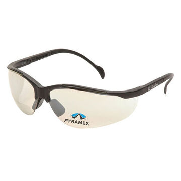 Safety Reader Eyewear, 2.0 Magnification, 142 mm wd, 150 to 163 mm lg, 2.2 mm thk, Anti-Scratch, I/O Mirror, Half Frame