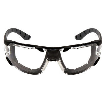 protective eyewear, 124.7 mm wd, 164 mm lg, 1.8 mm thk, H2MAX Anti-Fog, Clear, Black-Gray Foam Padded
