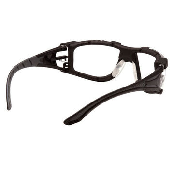 protective eyewear, 124.7 mm wd, 164 mm lg, 1.8 mm thk, H2MAX Anti-Fog, Clear, Black-Gray Foam Padded