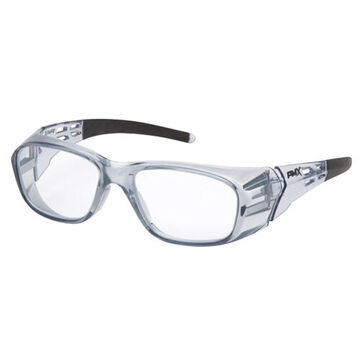 Safety Reader Eyewear, 1.5 Magnification, 129 mm wd, 160 mm lg, 2.2 mm thk, Clear