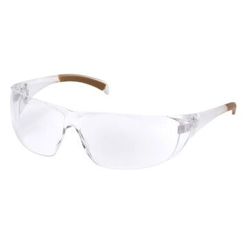 Safety Glasses, 138 mm wd, 130 mm lg, 2.3 mm thk, Medium, Anti-Fog, Clear, Frameless, Clear