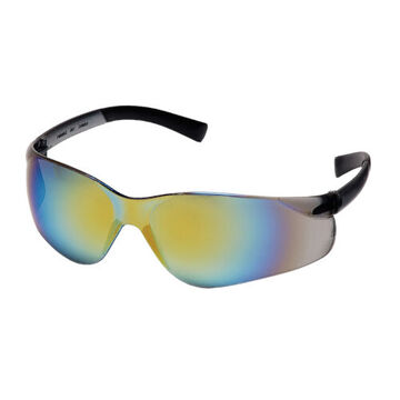 Safety Glasses, 137.5 mm wd, 154 mm lg, 2.3 mm thk, Medium, Anti-Scratch, Gold Mirror, Frameless, Gold Mirror