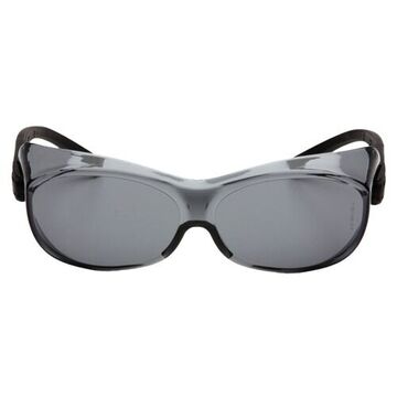 Safety Glasses, 137 Mm Wd, 44 Mm Ht, Medium, Anti-scratch, Gray, Frameless, Black