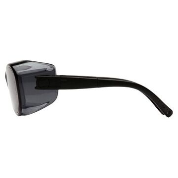 Safety Glasses, 137 Mm Wd, 44 Mm Ht, Medium, Anti-scratch, Gray, Frameless, Black