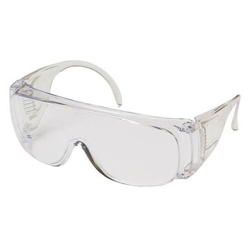 Lunettes de sécurité, 159 mm largeur, 108 mm longueur, 2 mm d'épaisseur, Medium, Anti-Scratch, Clear, Frameless, Clear