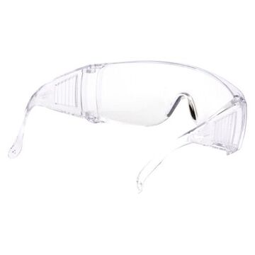 Safety Glasses, 159 mm wd, 108 mm lg, 2 mm thk, Medium, Anti-Scratch, Clear, Frameless, Clear