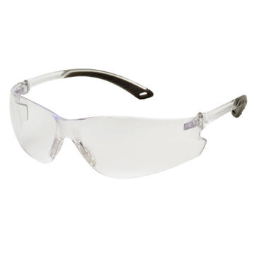 Safety Glasses, 156 mm wd, 160 mm lg, 2.3 mm thk, Medium, Anti-Scratch, Clear, Frameless, Clear