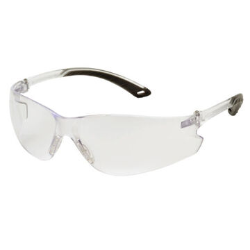 Safety Glasses, 156 mm wd, 160 mm lg, 2.3 mm thk, Medium, Anti-Scratch, Gray, Frameless, Gray