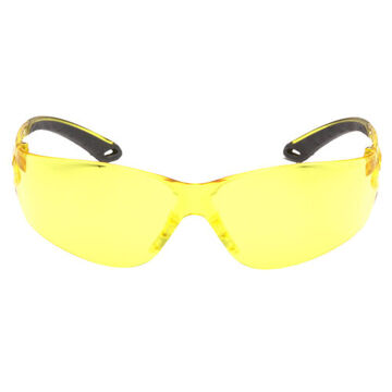 Safety Glasses, 156 mm wd, 160 mm lg, 2.3 mm thk, Medium, Anti-Scratch, Amber, Frameless, Amber