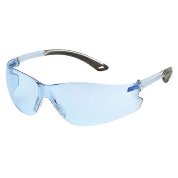 Safety Glasses, 156 mm wd, 160 mm lg, 2.3 mm thk, Medium, Anti-Scratch, Infinity Blue, Frameless, Blue