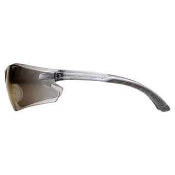 Safety Glasses, 156 mm wd, 160 mm lg, 2.3 mm thk, Medium, Anti-Scratch, Blue Mirror, Frameless, Blue Mirror