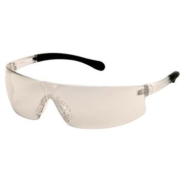 Safety Glasses, 136 mm wd, 158 mm lg, 2.4 mm thk, Medium, Anti-Scratch, I/O Mirror, Frameless, Black