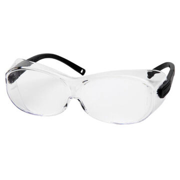 Lunettes de sécurité, largeur 49 mm, largeur 151 mm, épaisseur 2.03 mm, anti-rayures, transparent, sans monture, noir