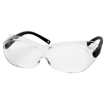 Safety Glasses, 49 mm wd, 151 mm lg, 2.03 mm thk, H2X Anti-Fog, Clear, Frameless, Black