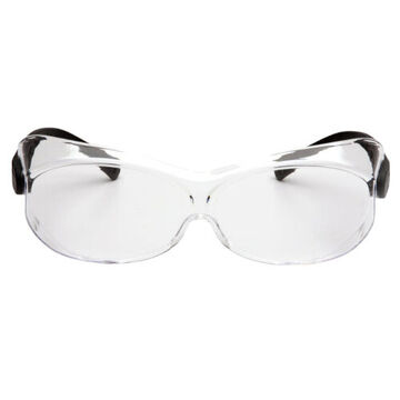 Safety Glasses, 49 mm wd, 151 mm lg, 2.03 mm thk, H2X Anti-Fog, Clear, Frameless, Black